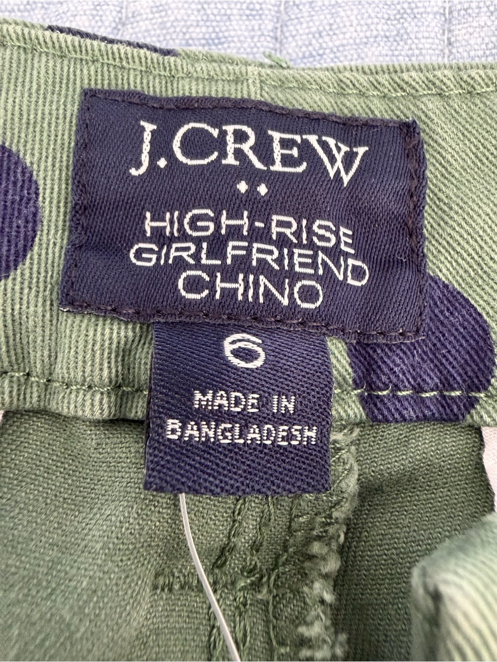 J. Crew Olive Green High-Rise Girlfriend Chino Pants